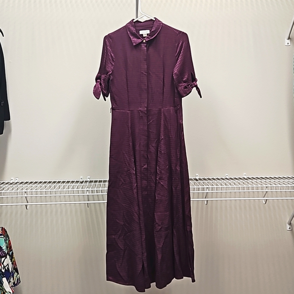 Purple jacquard maxi dress